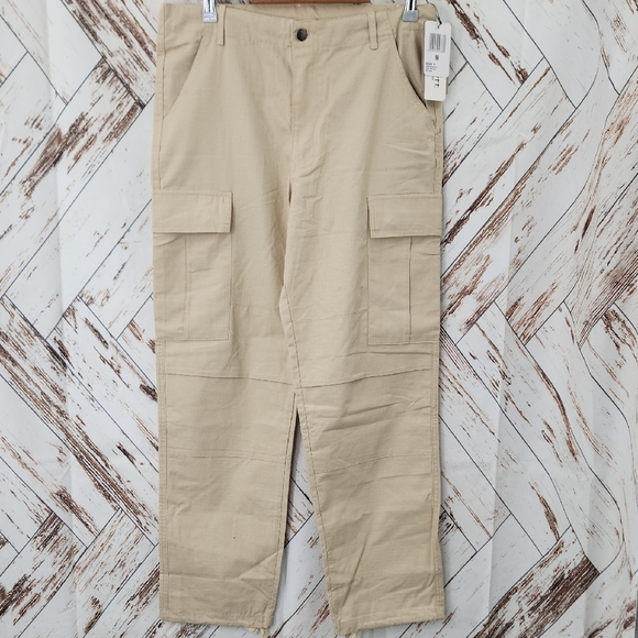 Carhartt WIP Hooded Theory Sweat Size M Beige Cargo Pants - Picture 2 of 7
